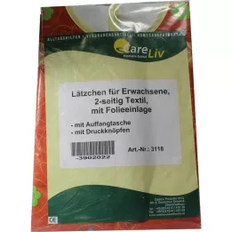 LÄTZCHEN Erw.m.Tasche 2seit.Tex.m.Fol.Druckknöpfe, 1 St