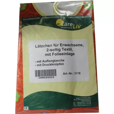 LÄTZCHEN Erw.m.Tasche 2seit.Tex.m.Fol.Druckknöpfe, 1 St