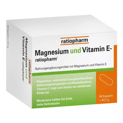MAGNESIUM UND VITAMIN E-ratiopharm Kapseln, 60 St