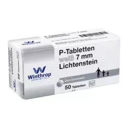 P TABLETTEN weiß 7 mm Teilk., 50 St