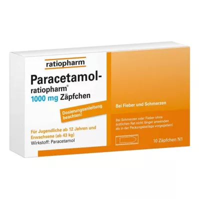 PARACETAMOL-ratiopharm 1.000 mg Zäpfchen, 10 St