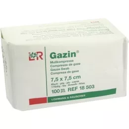 GAZIN Mullkomp.7,5x7,5 cm unsteril 8fach Op, 100 St