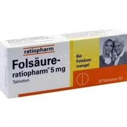 FOLSÄURE-RATIOPHARM 5 mg Tabletten, 20 St