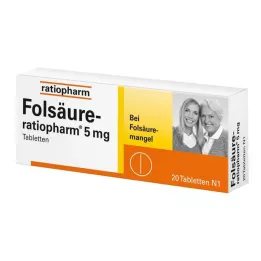 FOLSÄURE-RATIOPHARM 5 mg Tabletten, 20 St