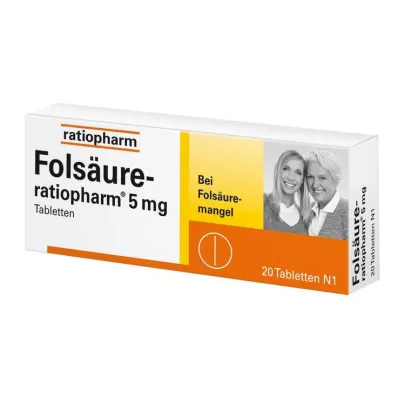 FOLSÄURE-RATIOPHARM 5 mg Tabletten, 20 St