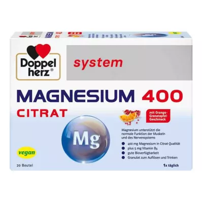 DOPPELHERZ Magnesium 400 Citrat system Granulat, 20 St