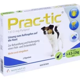 PRAC tic f.kleine Hunde 4,5-11 kg Einzeldosispip., 3 St