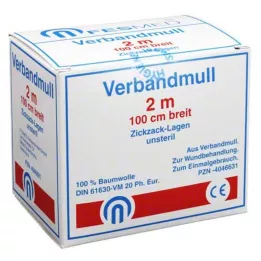 VERBANDMULL 2x1 m zickzack BW 20/100 unsteril, 1 St