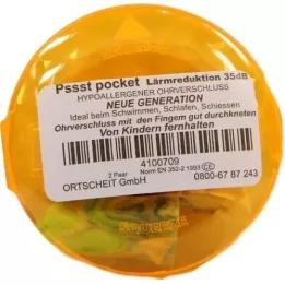PSSST Pocket Ohrverschluss bunt, 4 St