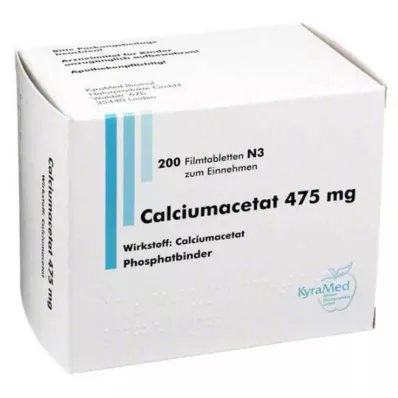 CALCIUMACETAT 475 mg Filmtabletten, 200 St CALCIUMACETAT 475 mg Filmtabletten, 200 St