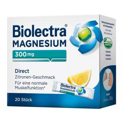 BIOLECTRA Magnesium 300 mg Direct Zitrone Sticks, 20 St