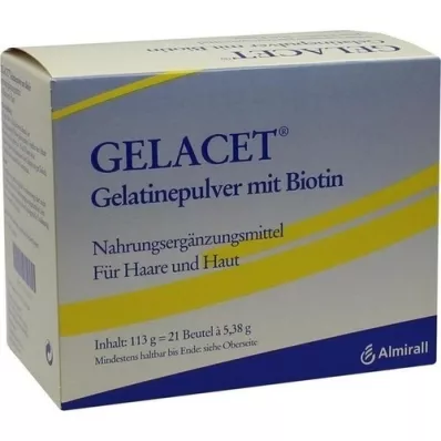 GELACET Gelatinepulver mit Biotin im Beutel, 21 St