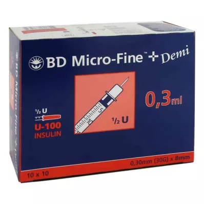 BD MICRO-FINE+ Insulinspr.0,3 ml U100 0,3x8 mm, 100 St
