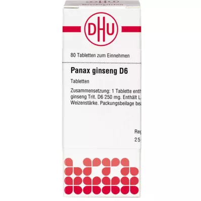 PANAX GINSENG D 6 Tabletten, 80 St