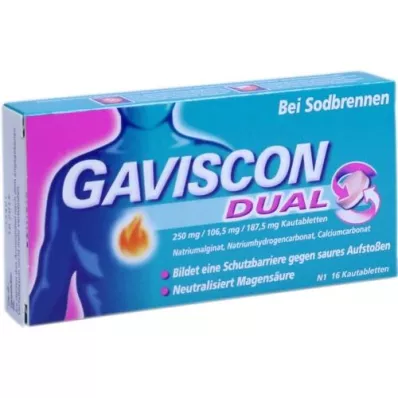 GAVISCON Dual 250mg/106,5mg/187,5mg Kautabletten, 16 St