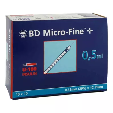 BD MICRO-FINE+ Insulinspr.0,5 ml U100 12,7 mm, 100X0.5 ml