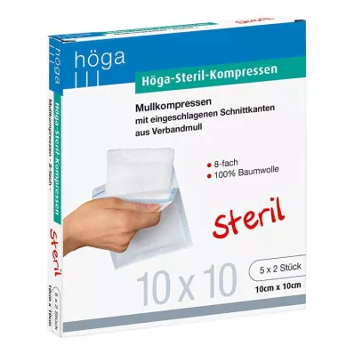 HÖGA-KOMPRESSEN 10x10 cm steril 8fach, 5X2 St