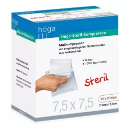 HÖGA-KOMPRESSEN 7,5x7,5 cm steril 8fach, 25X2 St