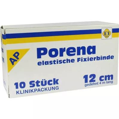 PORENA elast.Mullbinde 12 cm weiß o.Cello, 10 St
