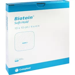 BIATAIN Schaumverband 10x10 cm sanft haftend, 5 St