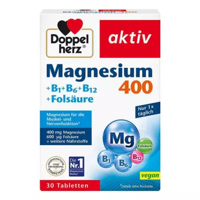 DOPPELHERZ Magnesium 400 mg Tabletten, 30 St
