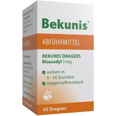 BEKUNIS Dragees Bisacodyl 5 mg magensaftres.Tabl., 45 St