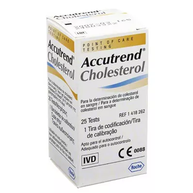 ACCUTREND Cholesterol Teststreifen, 25 St
