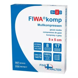 MULLKOMPRESSEN 5x5 cm steril 8fach, 5X2 St