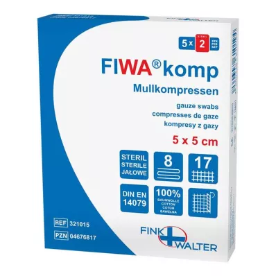 MULLKOMPRESSEN 5x5 cm steril 8fach, 5X2 St MULLKOMPRESSEN 5x5 cm steril 8fach, 5X2 St