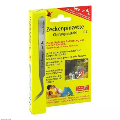 ZECKENPINZETTE Chirurgenstahl, 1 St