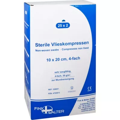 VLIESKOMPRESSEN 10x20 cm steril 4fach, 25X2 St