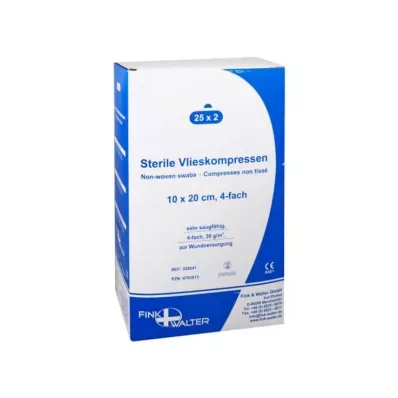 VLIESKOMPRESSEN 10x20 cm steril 4fach, 25X2 St VLIESKOMPRESSEN 10x20 cm steril 4fach, 25X2 St