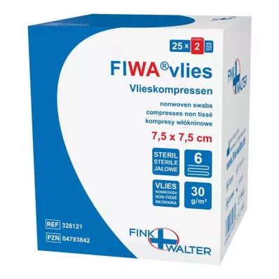 VLIESKOMPRESSEN 7,5x7,5 cm steril 6fach, 25X2 St