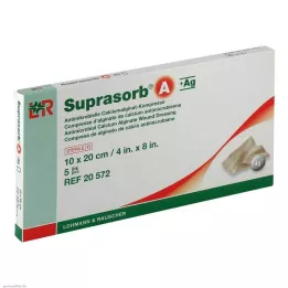 SUPRASORB A+Ag Antimik.Cal.Alginat Kompr.10x20 cm, 5 St