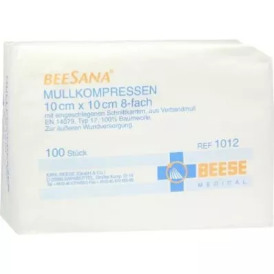 MULLKOMPRESSEN 10x10 cm unsteril 8fach, 100 St