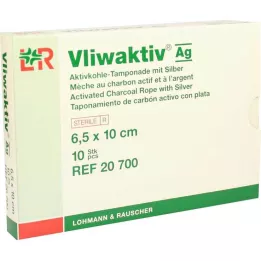VLIWAKTIV AG Aktivkohle Tampon.m.Silber 6,5x10 cm, 10 St