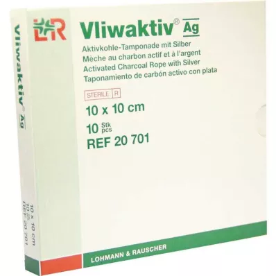 VLIWAKTIV AG Aktivkohle Tampon.m.Silber 10x10 cm, 10 St