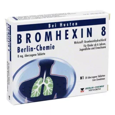 BROMHEXIN 8 Berlin Chemie überzogene Tabletten, 20 St