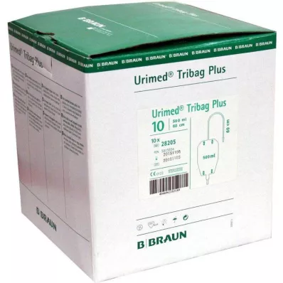 URIMED Tribag Plus Urin Beinbtl.500ml 50cm ster., 10 St