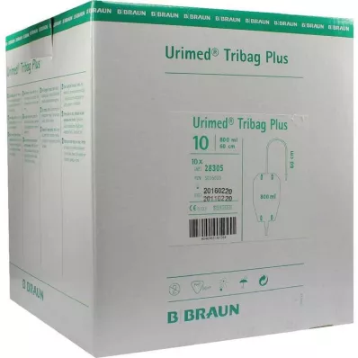URIMED Tribag Plus Urin Beinbtl.800ml 60cm ster., 10 St