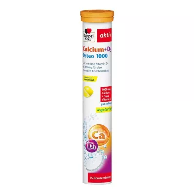DOPPELHERZ Calcium+D3 Osteo 1.000 Brausetabletten, 15 St