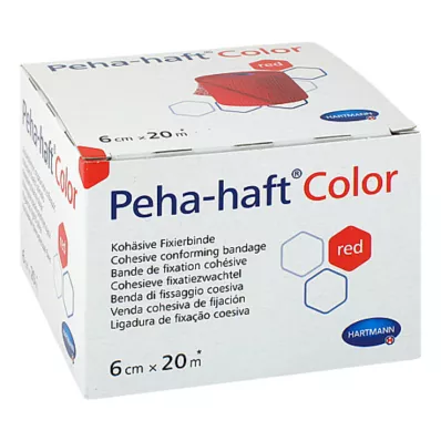 PEHA-HAFT Color Fixierbinde 6 cmx20 m rot, 1 St