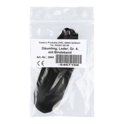 DÄUMLING Leder Gr.4 mit Bindeband, 1 St DÄUMLING Leder Gr.4 mit Bindeband, 1 St