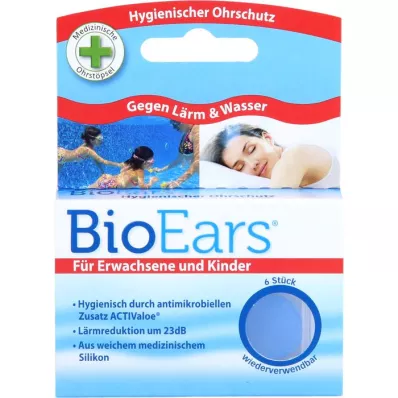 BIOEARS Silikon Ohrstöpsel antimikrobielle, 6 St