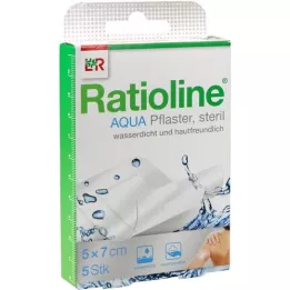 RATIOLINE aqua Duschpflaster Plus 5x7 cm steril, 5 St