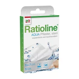 RATIOLINE aqua Duschpflaster Plus 5x7 cm steril, 5 St