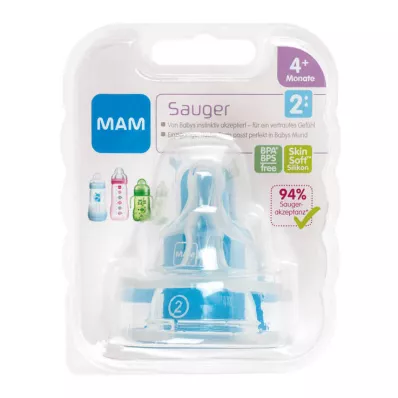 MAM Sauger Gr.2 4+ Monate Silikon, 2 St