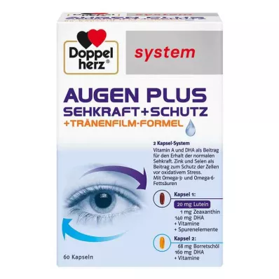 DOPPELHERZ Augen plus Sehkraft+Schutz system Kaps., 60 St DOPPELHERZ Augen plus Sehkraft+Schutz system Kaps., 60 St