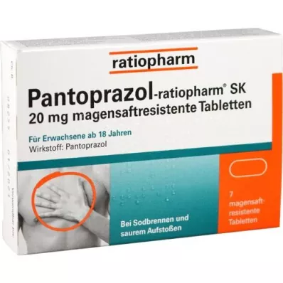 PANTOPRAZOL-ratiopharm SK 20 mg magensaftres.Tabl., 7 St