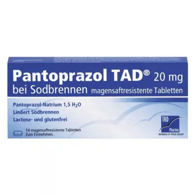 PANTOPRAZOL TAD 20 mg b.Sodbrenn. magensaftr.Tabl., 14 St